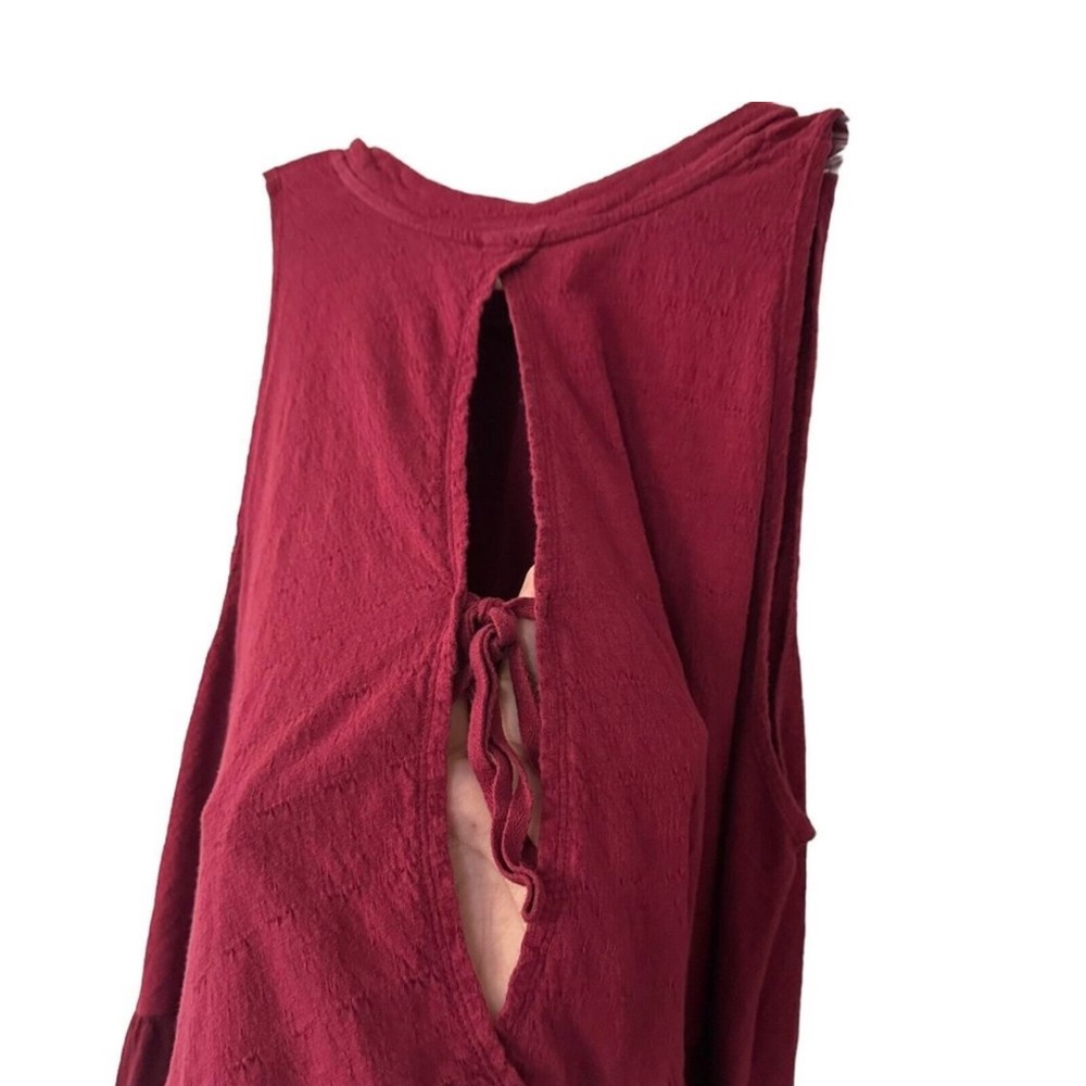 Free People Right On Time Burgundy/ Wine Oversized Tunic Top Size Small - Picture 9 of 13